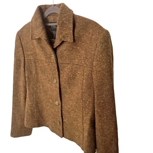 Vintage Express Wool Tweed Coat Size 11/12 Classic Preppy Coat - Picture 2 of 6